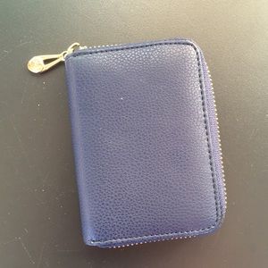 FROMb Designs Small Navy Leather Zip Wallet